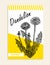 Dandelion. Honey plants. Label, sticker and card for wildflower honey products. Banners for beekeeping and apiculture