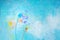 Dandelion on rainbow background - vector