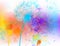 Dandelion on rainbow background - vector