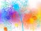 Dandelion on rainbow background - vector