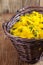 Dandelions in a basket