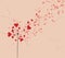 Dandelions hearts and music valentines romantic background