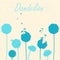 Dandelions on light background. Vector silhouette