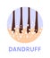 Dandruff. Close-up of Hair Follicle and Scalp. Hair Problem. Zoom. Flat Color Icon Style. White background. Vector illustration