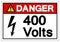 Danger 400 Volts Symbol Sign, Vector Illustration, Isolate On White Background Label .EPS10