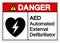 Danger AED Automated External Defibrillator Symbol Sign, Vector Illustration, Isolate On White Background Label .EPS10