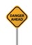 Danger ahead orange road sign, vector illustration