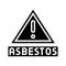 danger asbestos glyph icon vector illustration