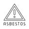 danger asbestos line icon vector illustration