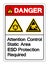 Danger Attention Static Control Area ESD Protection Required Symbol Sign, Vector Illustration, Isolated On White Background Label