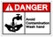 Danger Avoid Contamination Wash Hand Symbol Sign, Vector Illustration, Isolate On White Background Label. EPS10
