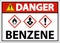 Danger Benzene GHS Sign On White Background