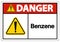 Danger Benzene Symbol Sign On White Background