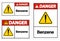 Danger Benzene Symbol Sign On White Background