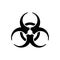 Danger biological contamination sign. Black symbol of intoxication