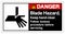 Danger Blade Hazard Keep hand Clear Follow Lockout Procedure Before Servicing Symbol Sign, Vector Illustration, Isolate On White