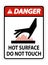 Danger Burn hazard,Hot surface,Do not touch Symbol Sign Isolate on White Background,Vector Illustration