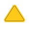 Danger or caution risk triangle road sign yellow color or warning hazard attention blank icon symbol vector flat cartoon