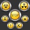 Danger and Caution Street Sign. Set of Round Icons