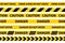 Danger, caution and warning seamless tapes.