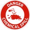 Danger Chemical Spill Sign On White Background