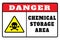 DANGER Chemical Storage. Sign