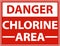 Danger Chlorine Area Sign On White Background