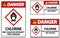 Danger Chlorine May Cause Or Intensify Fire GHS Sign