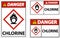 Danger Chlorine Oxidizer GHS Sign On White Background