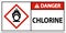 Danger Chlorine Oxidizer GHS Sign On White Background