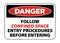 Danger confined space, permit required, do not enter sign warning vector eps10