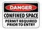 Danger confined space, permit required, do not enter sign warning vector eps10