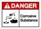 Danger Corrosive Substance Symbol Sign, Vector Illustration, Isolate On White Background Label. EPS10