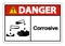 Danger Corrosive Symbol Sign Isolate On White Background,Vector Illustration