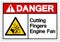 Danger Cutting of Fingers Or Hand Engine Fan Symbol Sign, Vector Illustration, Isolate On White Background Label .EPS10