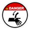 Danger Cutting Hand Symbol Sign, Vector Illustration, Isolate On White Background Label .EPS10