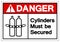 Danger Cylinders Must Be Secured Symbol Sign, Vector Illustration, Isolate On White Background Label .EPS10