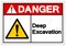 Danger Deep Excavation Symbol Sign, Vector Illustration, Isolate On White Background Label. EPS10