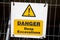 Danger Deep Excavation. A warning sign telling people of deep excavation