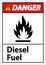 Danger Diesel Fuel Sign On White Background