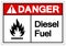Danger Diesel Fuel Symbol Sign, Vector Illustration, Isolate On White Background Label. EPS10