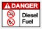 Danger Diesel Fuel Symbol Sign, Vector Illustration, Isolate On White Background Label. EPS10