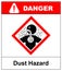 Danger Dust Hazard sign, vector illustration