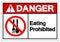 Danger Eating Prohibited Symbol Sign,Vector Illustration, Isolate On White Background Symbol. EPS10