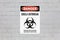 Danger, Ebola outbreak sign on a cinder block wall