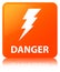 Danger (electricity icon) orange square button