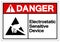 Danger Electrostatic Sensitive Device ESD Symbol Sign, Vector Illustration, Isolate On White Background Label. EPS10