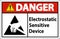 Danger Electrostatic Sensitive Device Sign On White Background