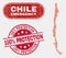 Danger and Emergency Collage of Chile Map and Grunge 100 Percent Protection Watermark