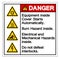 Danger Equipment Inside Cover Starts Automatically Burn Hazard Inside Electrical and Mechanical Hazards Inside Do not Defeat